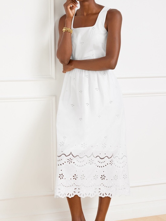 Talbots Dresses & Skirts - NWT Stunning Talbots White Eyelet Midi Dress